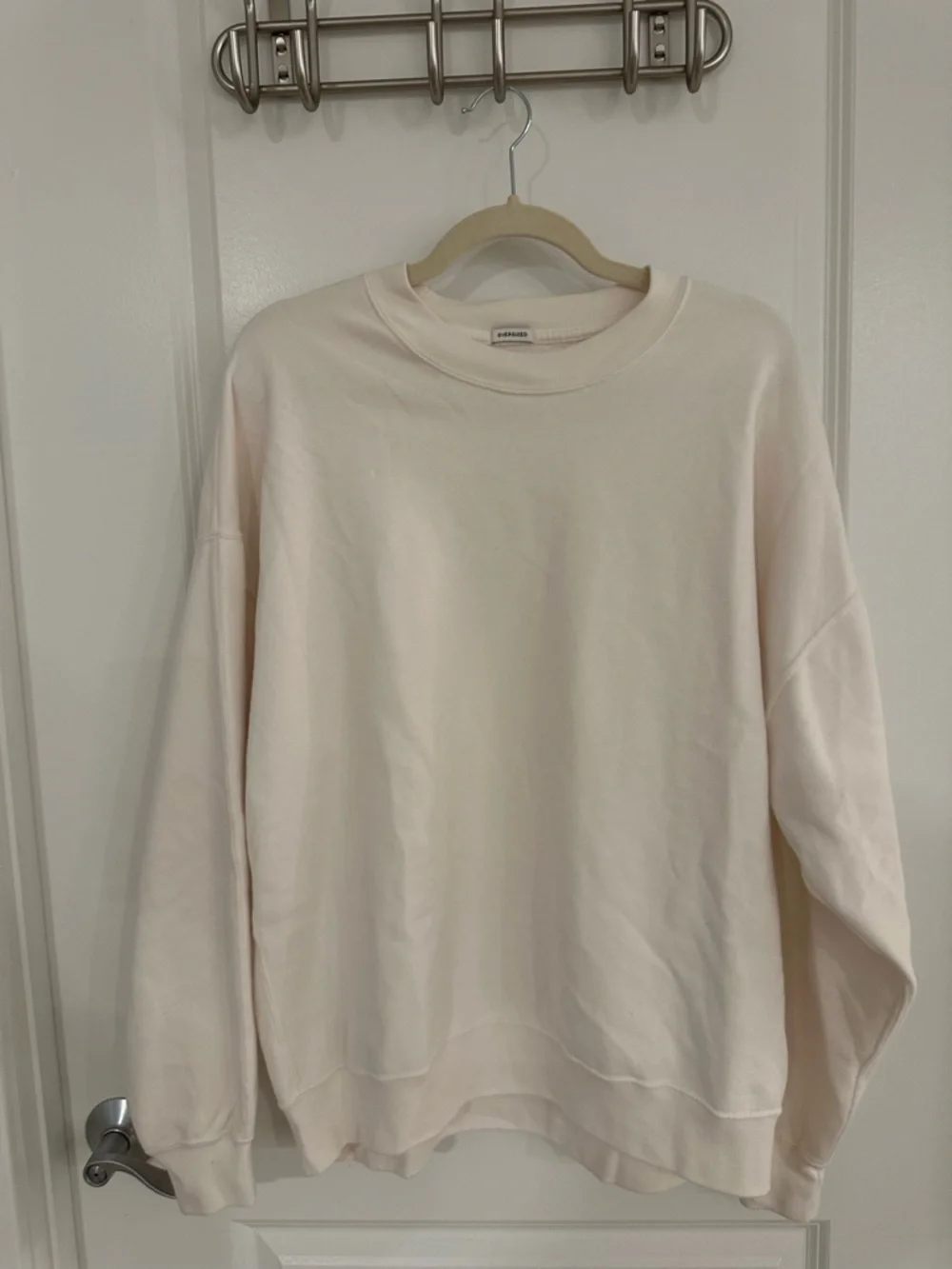 Abercrombie & Fitch Cream Oversized Sweatshirt Soft A&F Fleece Cream Large